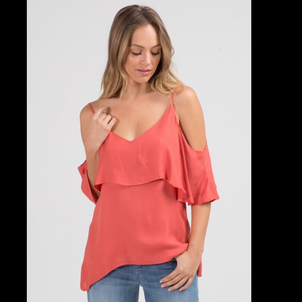 Cold Shoulder Top with Ruffles